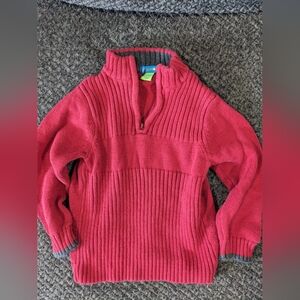 Greendog Red Quarter Zip 100% Cotton Sweater Toddler 24 Months